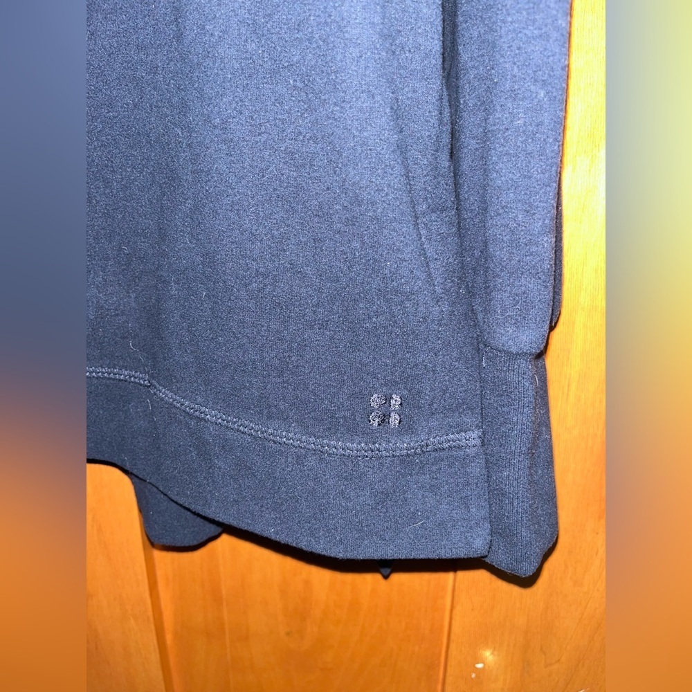 Sweaty Betty London Italian Fleece Quarter Zip Hooded Navy Sweater Size 6​​ - Picture 2 of 6